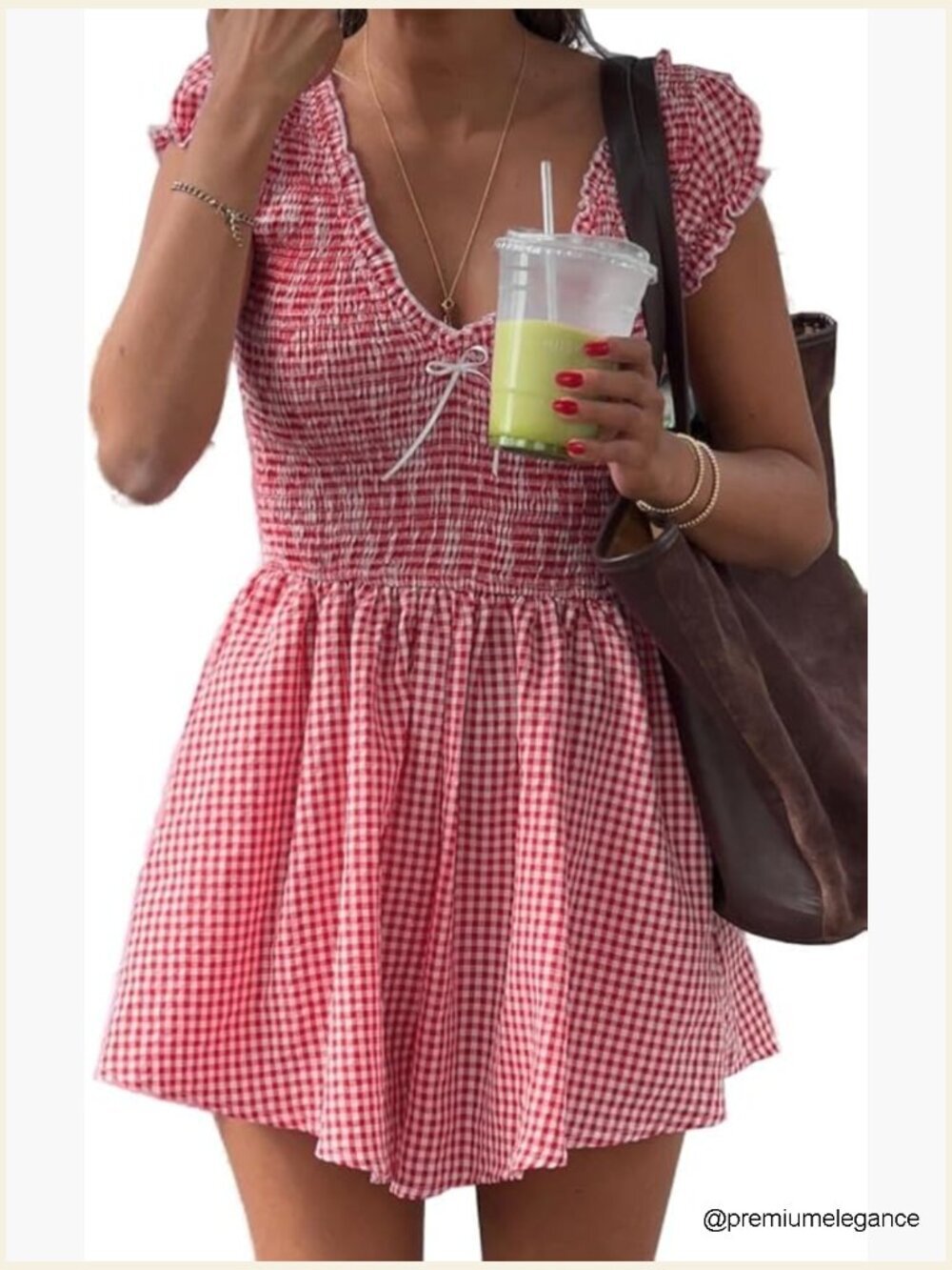 V Neck Puff Sleeve Smocked Wide Leg Plaid Shorts Dressy Jumpsuit